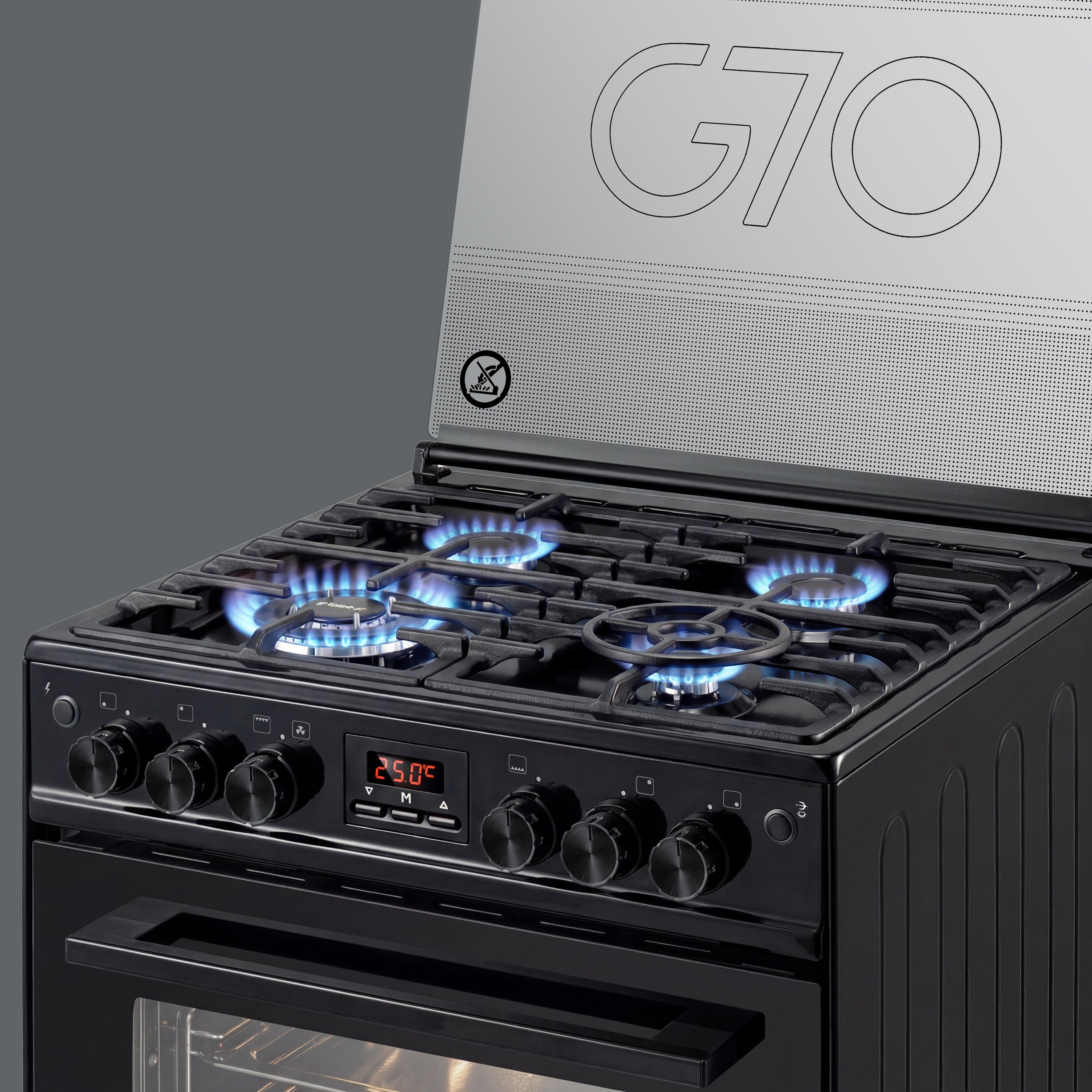 بوتاجاز غاز ٧٠ اسود بشعلات ساباف إيطالي وأمان كامل.