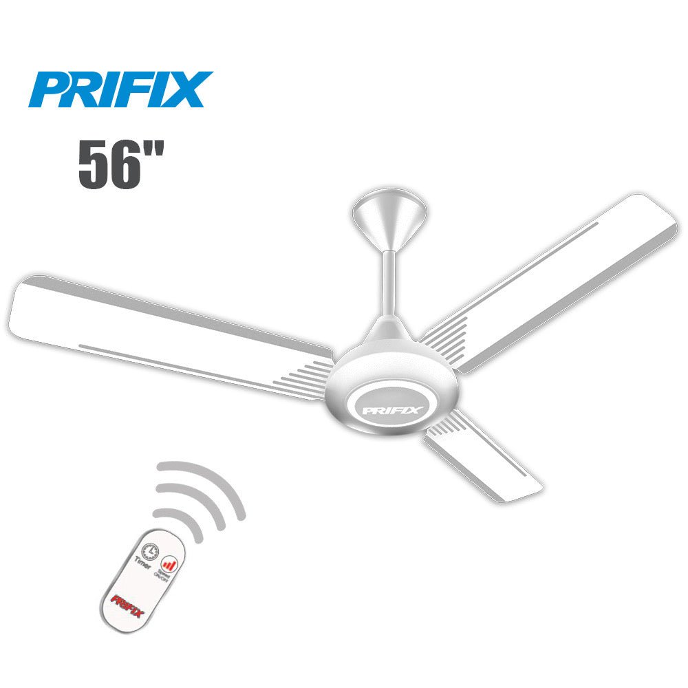 Prifix Supreme ceiling fan white with remote - Prifix
