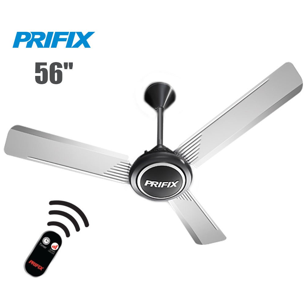 Prifix Supreme ceiling fan silver with remote - Prifix