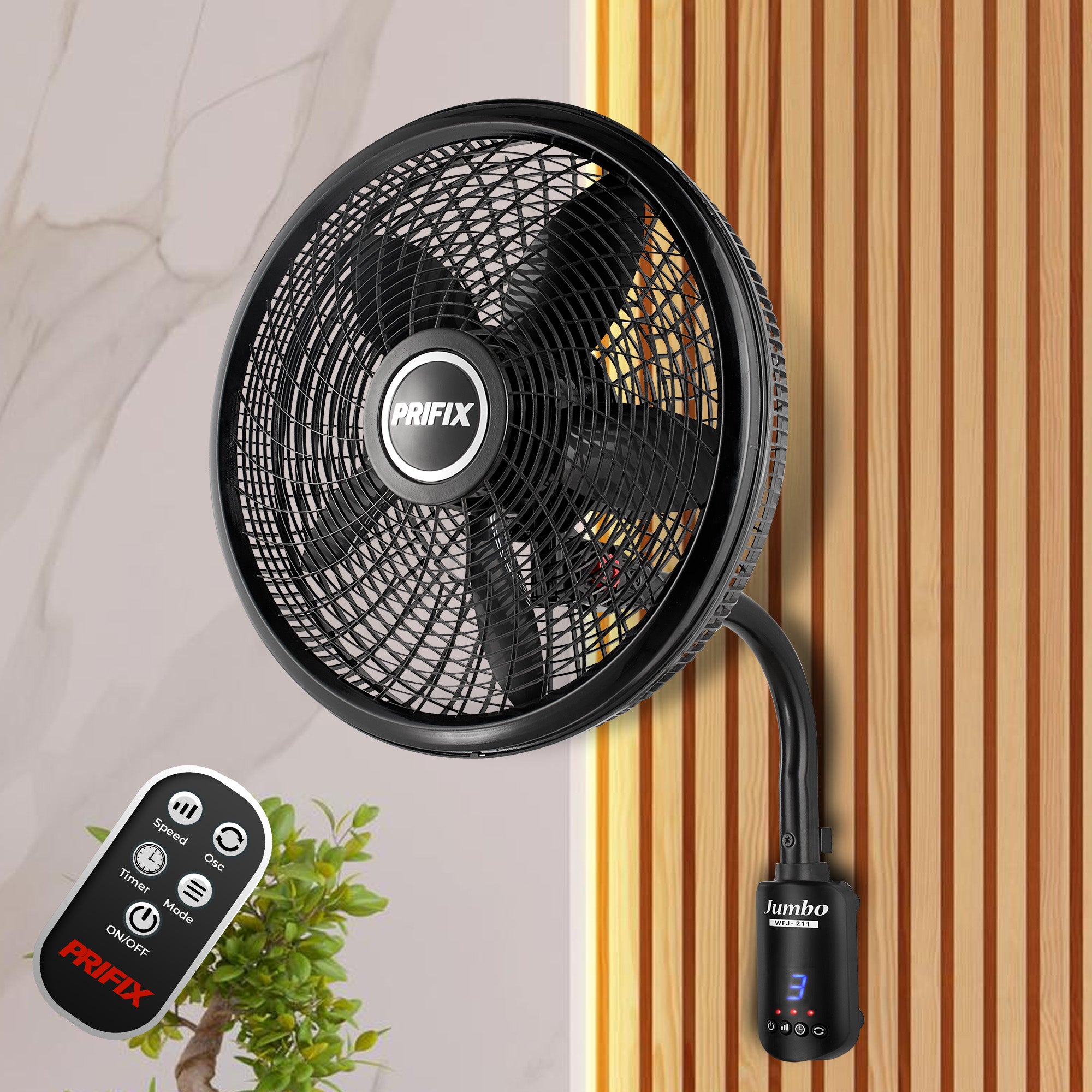 Prifix Jumbo wall fan with remote