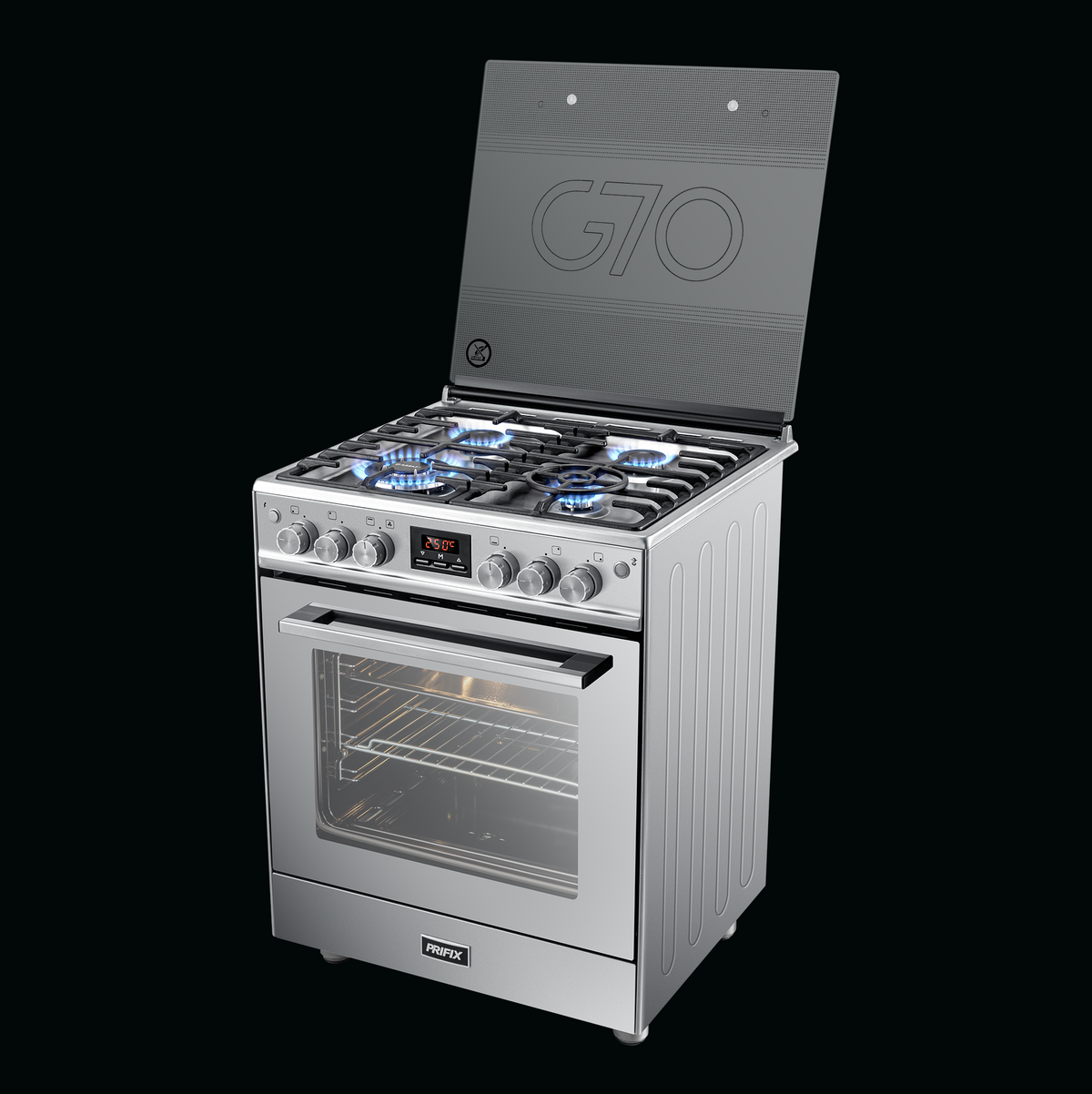 G70 Gas Cooker with Italian SABAF Burners & Full Safety – Prifix
