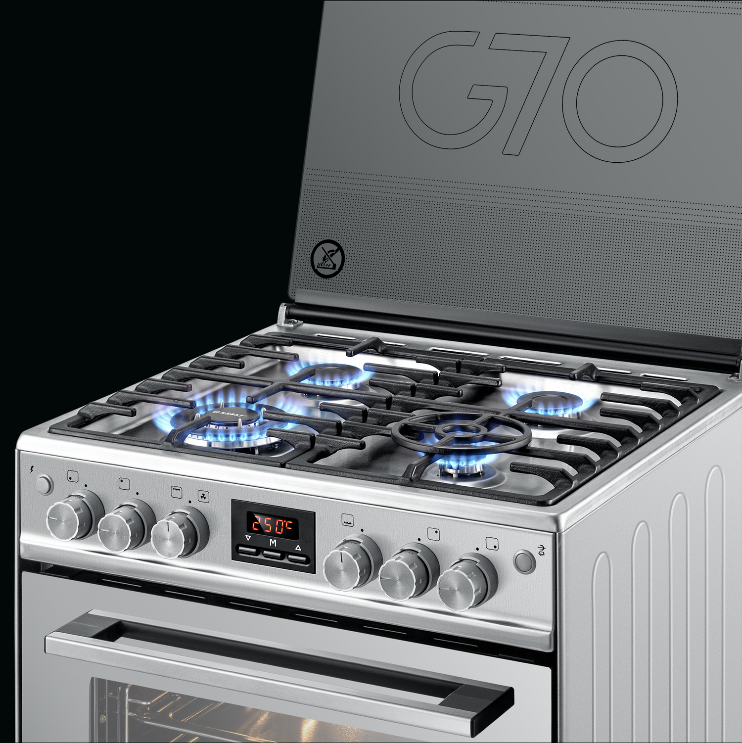 بوتاجاز غاز ٧٠ سم بشعلات ساباف إيطالي وأمان كامل