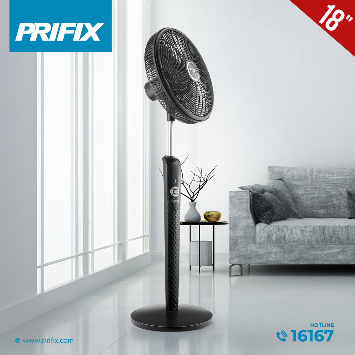 Prifix Tango PRO stand fan with remote