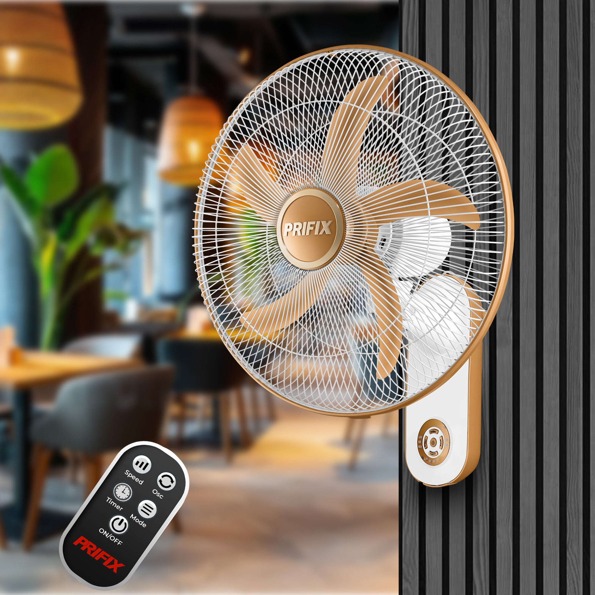 Prifix Hawaii wall fan with remote