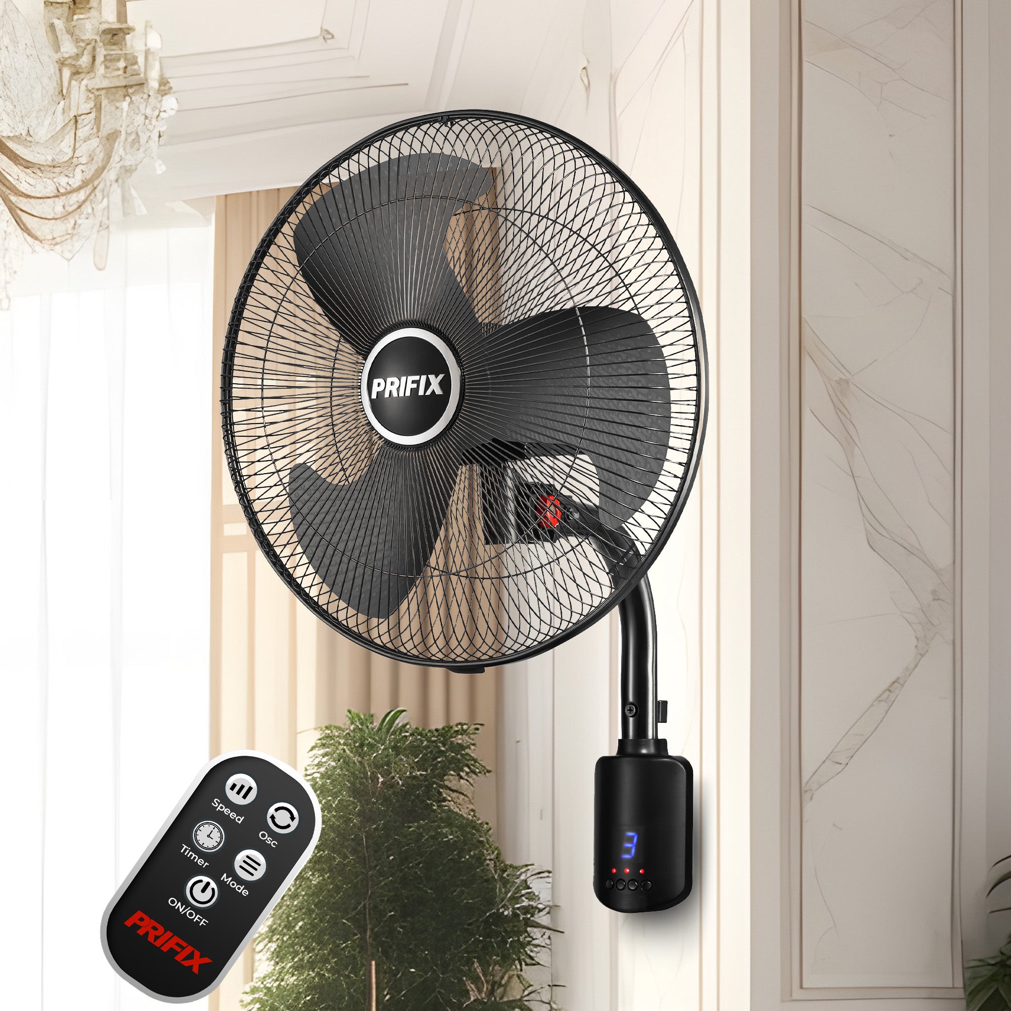 Prifix Shark wall fan with remote