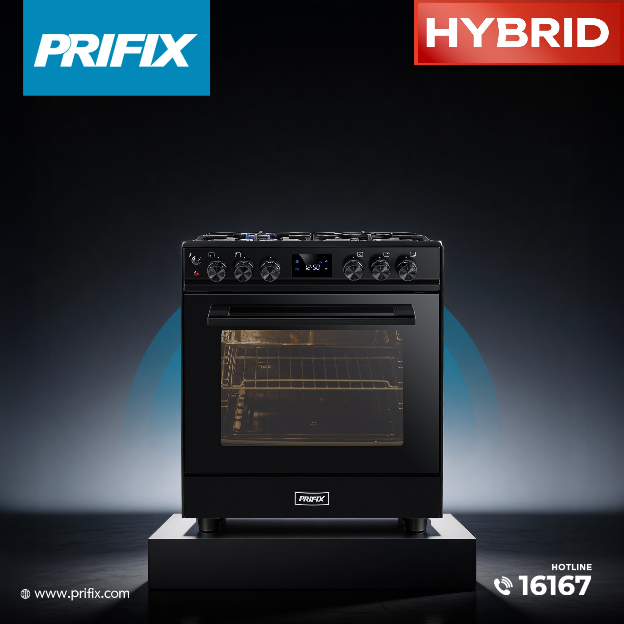 E70 HYBRID Cooker with Italian Burners & Full Safety – Prifix