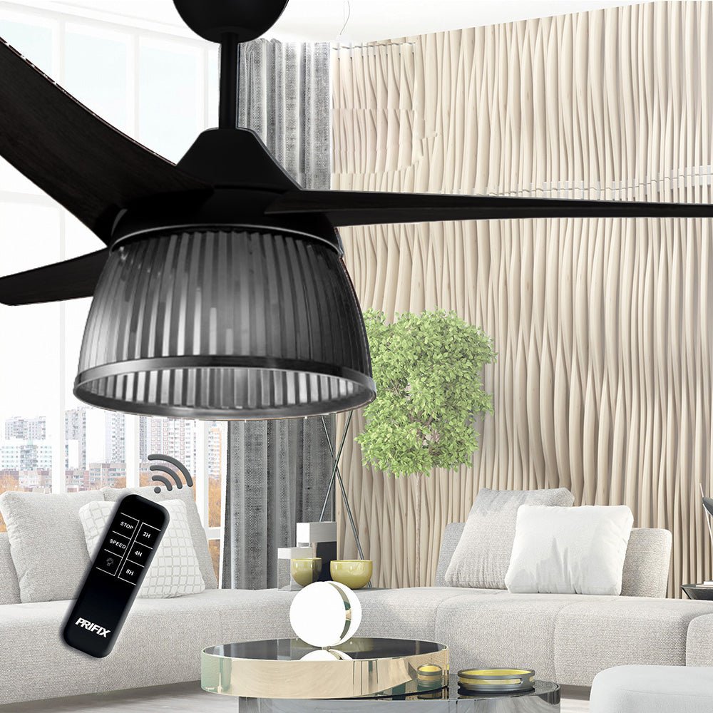 Prifix Black Jumbo ceiling fan with remote - Prifix